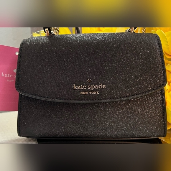 🏖️ NWT Kate Spade Micro Darcy Bag in Black Glitter - Picture 10 of 10